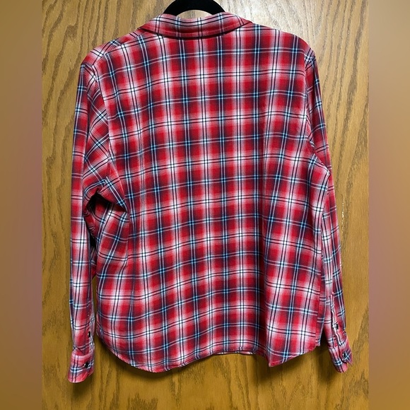 Vintage Pendleton Pearl Snap Button-Up Plaid Shirt Women's Size LARGE Red - Picture 7 of 7